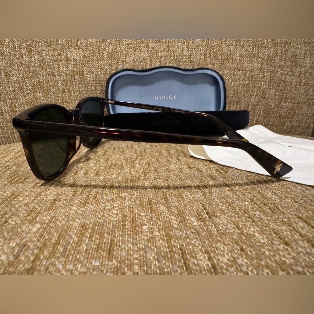 Authentic GUCCI Square Acetate Sunglasses w/ Interlocking G’s Havana GG0154SA - Picture 6 of 12